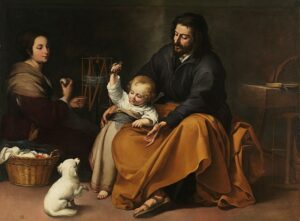 Bartolomé Esteban Murillo: Die Heilige Familie mit einem kleinen Hund